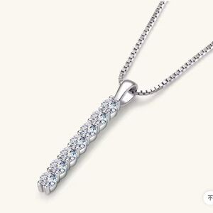 New GRA Certified White Gold Moissanite Diamond Necklace